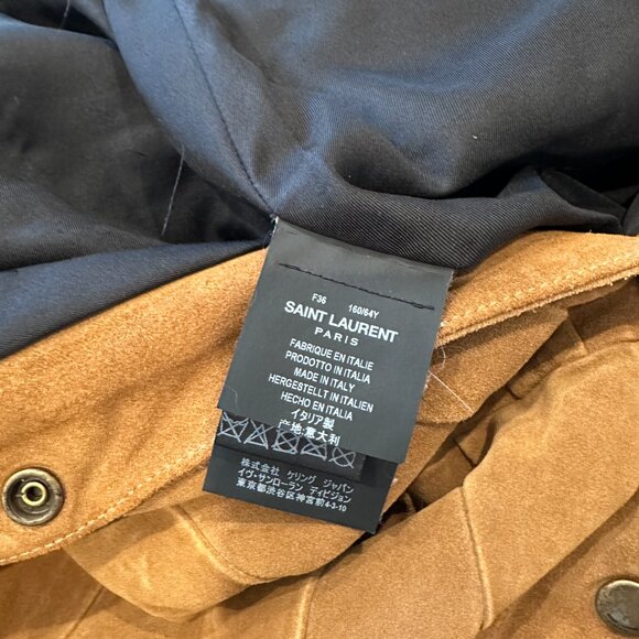 SAINT LAURENT brown suede midi skirt (FR 36) - Picture 6 of 6